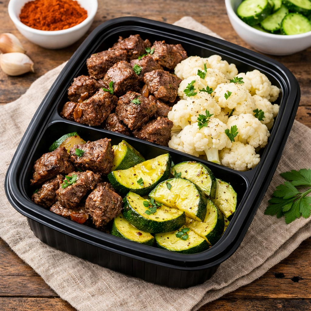 Marmita Low Carb de Carne com Couve-Flor e Abobrinha – Saudável e Prática