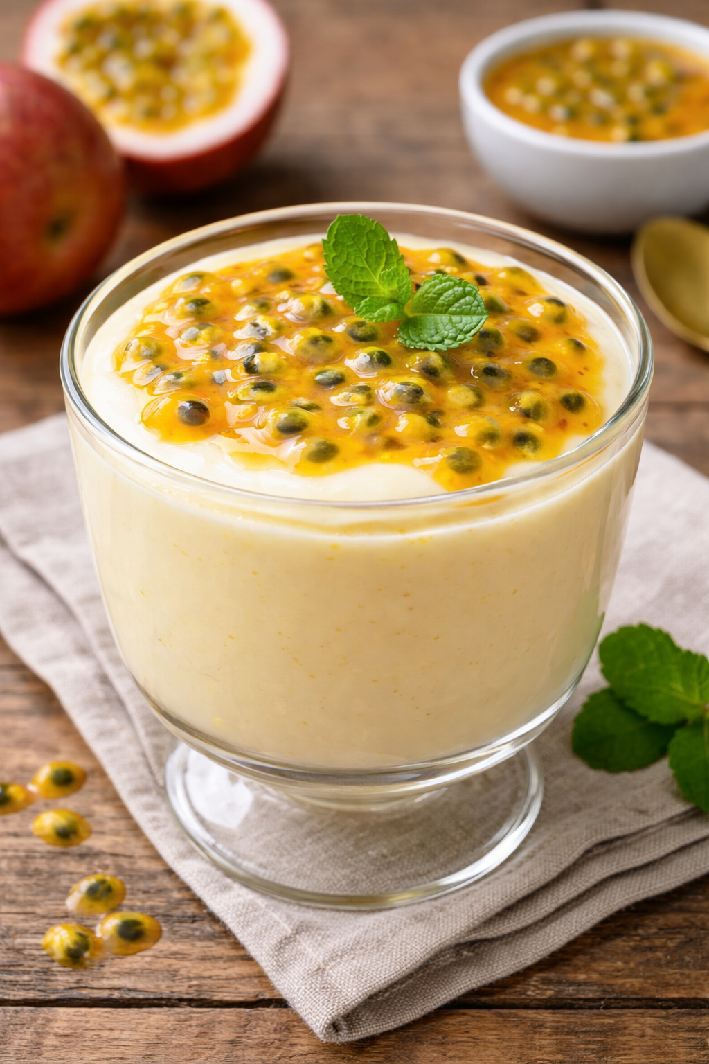 Mousse de Maracujá Cremosa – Receita Fácil, Rápida e Refrescante